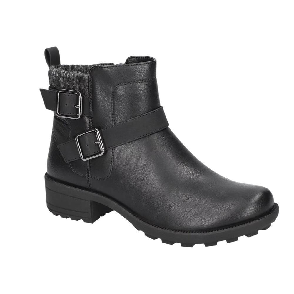 East Street Women's Kourt Slip Resistant Ankle Booties Black Size 8